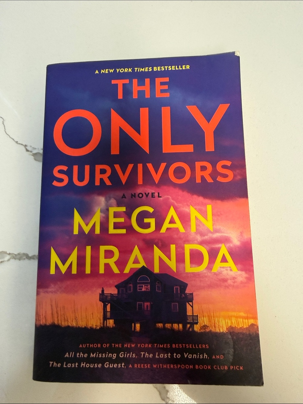 The Only Survivors by Megan Miranda - Orange & Purple Book Cover